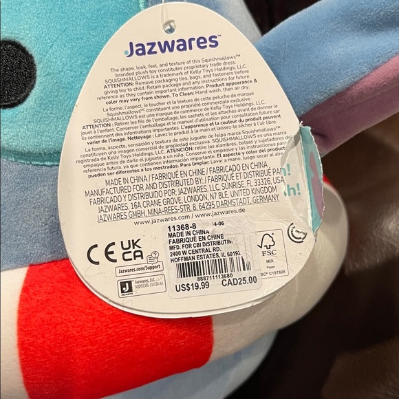 Disney Angel and Stitch Pink and Blue Plush Toys Squishmallows - Picture 2 of 7